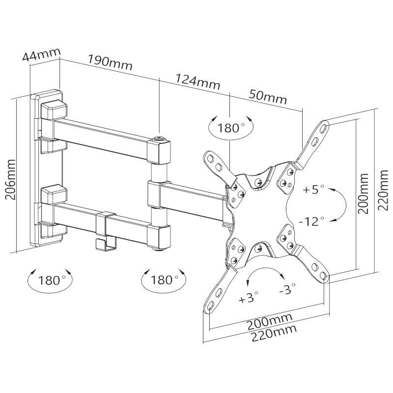TV Wall Mount SBOX LCD-223 13"-43" Full Motion