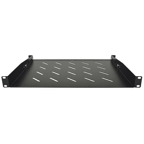 19" 1U Fixed Shelf (up to 50kg) d=345mm, RAL 9005 - Black